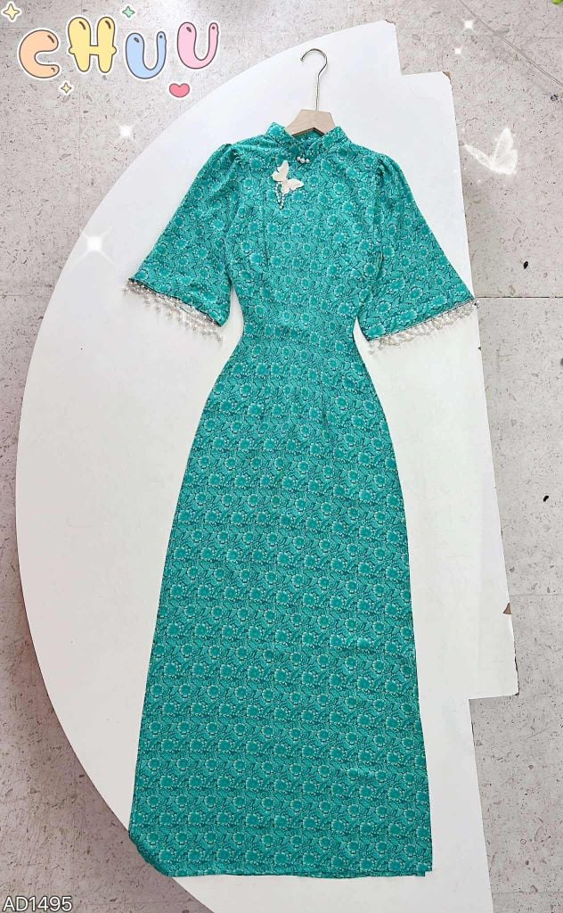 Áo Dài Mango Tay Chuỗi Châu AD1495 (áo lẻ)