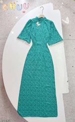 Áo Dài Mango Tay Chuỗi Châu AD1495 (áo lẻ)