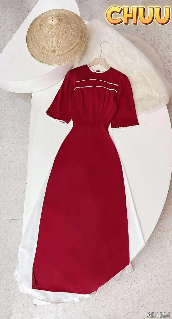 Áo Dài Lụa Ý Ren Đôi 130cm AD1624 (áo lẻ)
