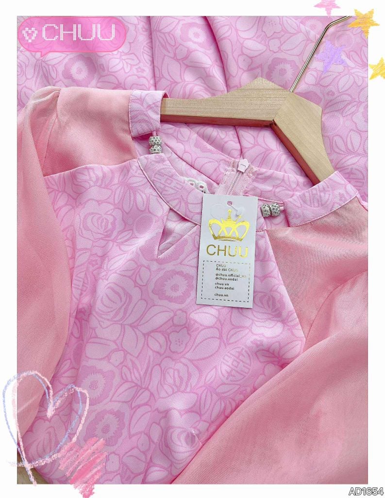 Áo Dài Thanh Mai Trúc Mã AD1654 (áo lẻ)