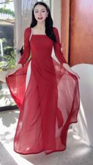Áo Dài 4 Tà Ngọc Ruby AD2805 (Áo lẻ)