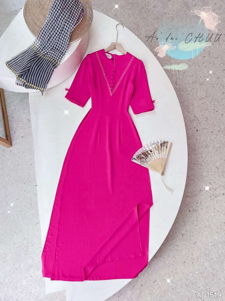 Áo Dài Tằm Gãy Nút Bọc Đôi AD1519 (áo lẻ)