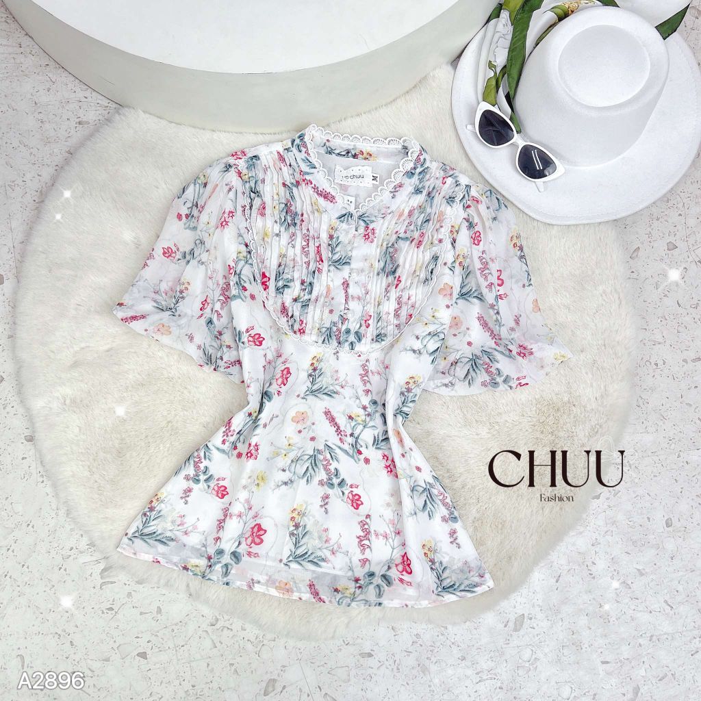 Áo Hoa Cổ Trụ Pi A2896
