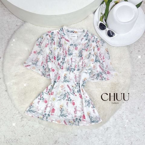 Áo Hoa Cổ Trụ Pi A2896