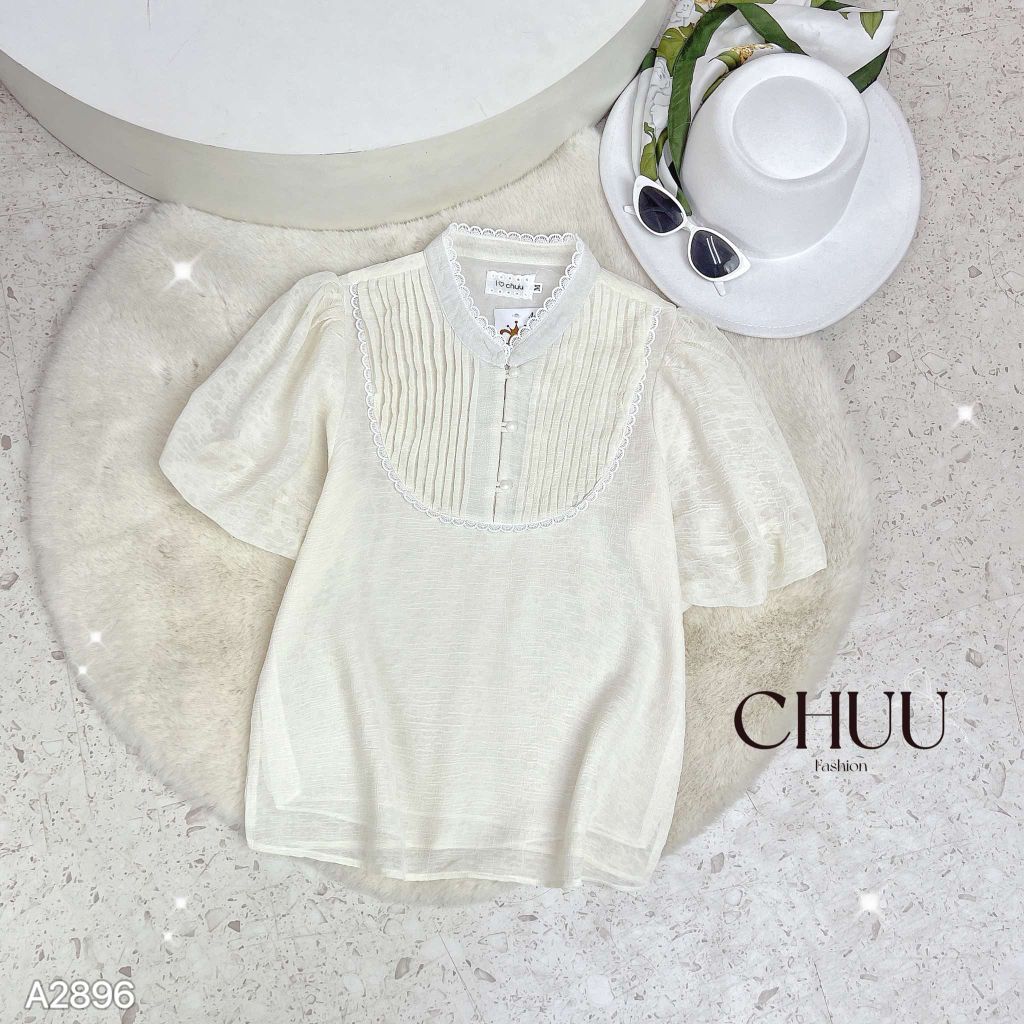 Áo Hoa Cổ Trụ Pi A2896