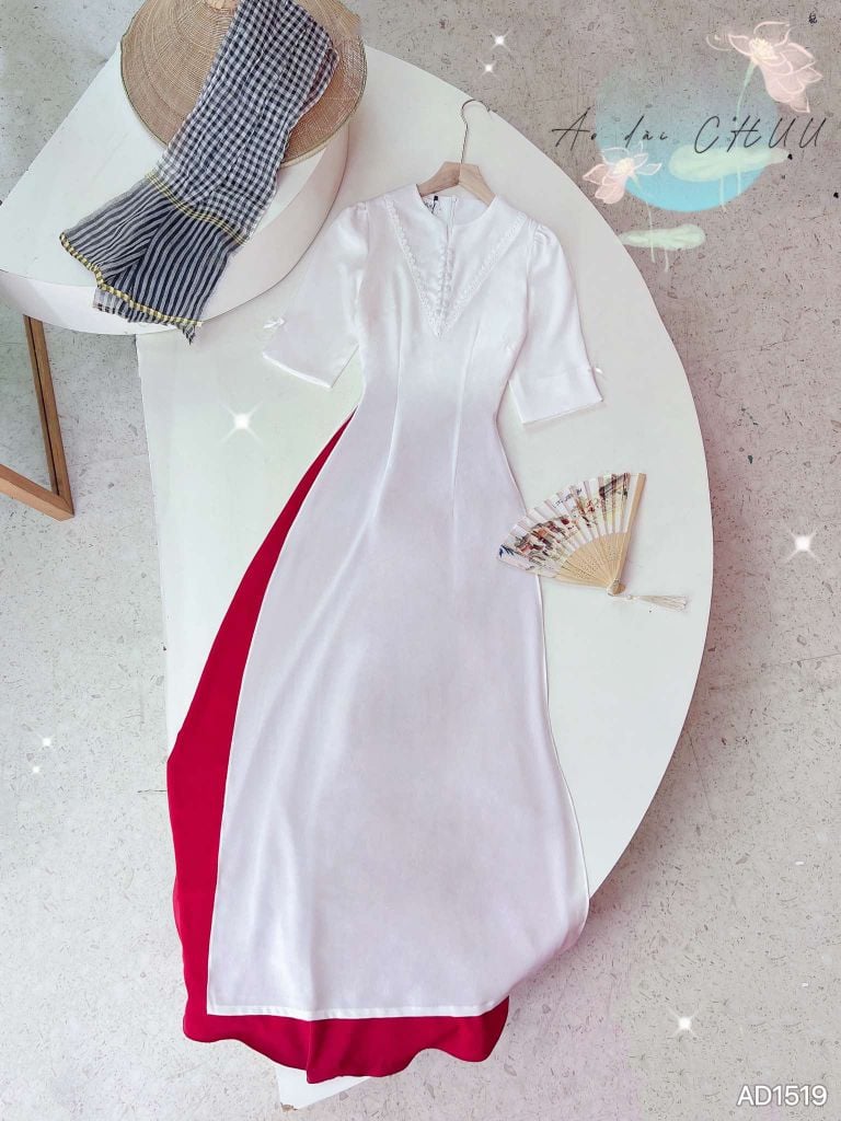 Áo Dài Tằm Gãy Nút Bọc Đôi AD1519 (áo lẻ)