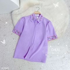 Áo Sơ Mi Thêu Hoa Lá Màu A2845