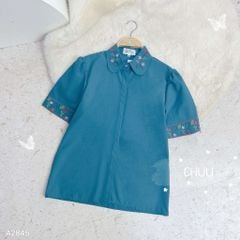 Áo Sơ Mi Thêu Hoa Lá Màu A2845