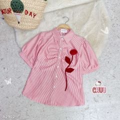 Áo Sơ Mi Nhún Hoa Hồng A2902