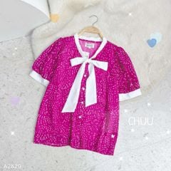 Áo Sơ Mi Nơ Cổ Nhún Rút A2829