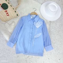 Áo Sơ Mi Hoa Tơ 3 Cánh A2904
