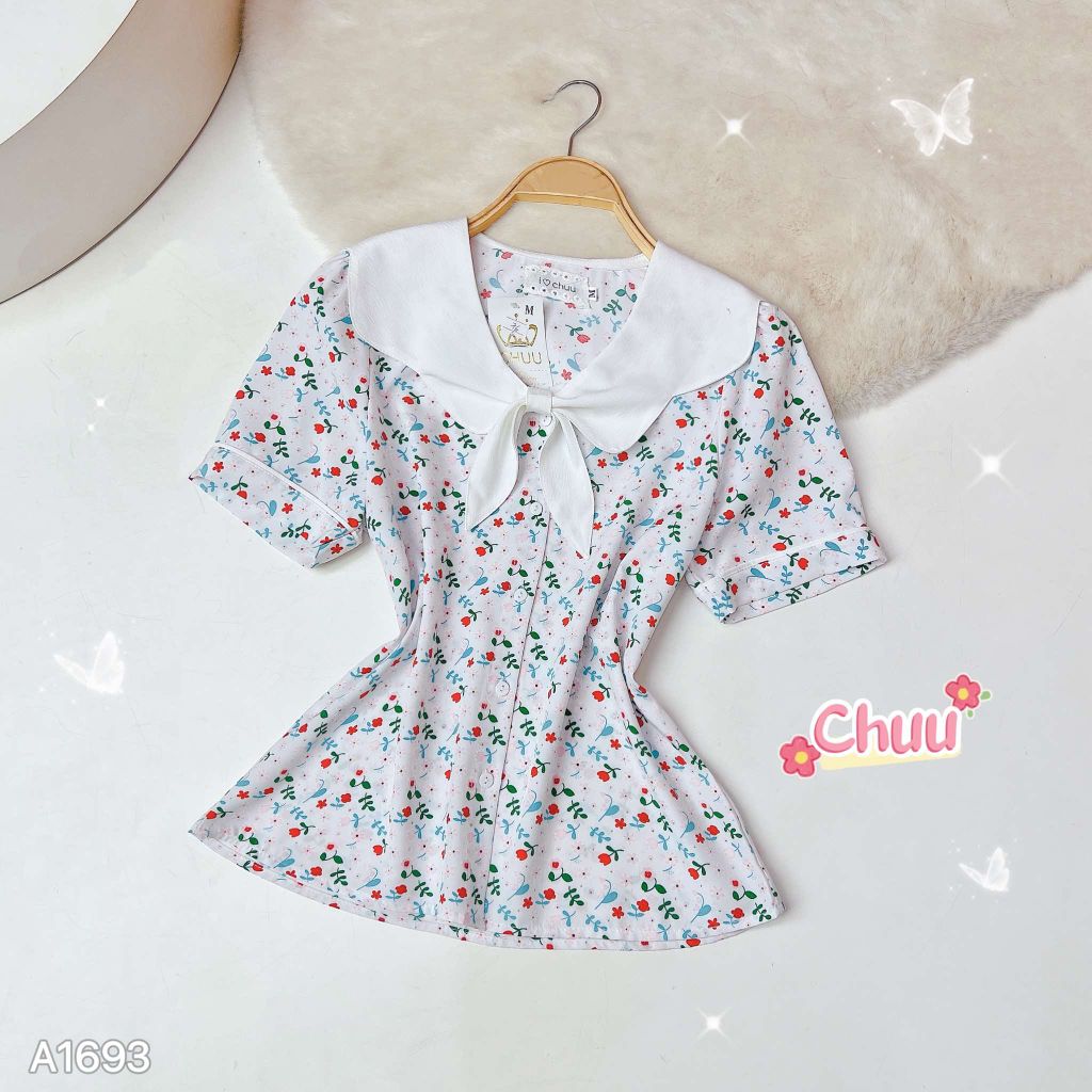 Áo Sơ Mi Cổ Lượn Tai Mèo A1693