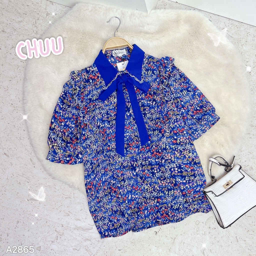 Áo Sơ Mi Cổ Màu Cột Nơ TN (PK) A2865