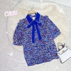 Áo Sơ Mi Cổ Màu Cột Nơ TN (PK) A2865