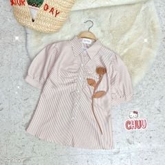 Áo Sơ Mi Nhún Hoa Hồng A2902