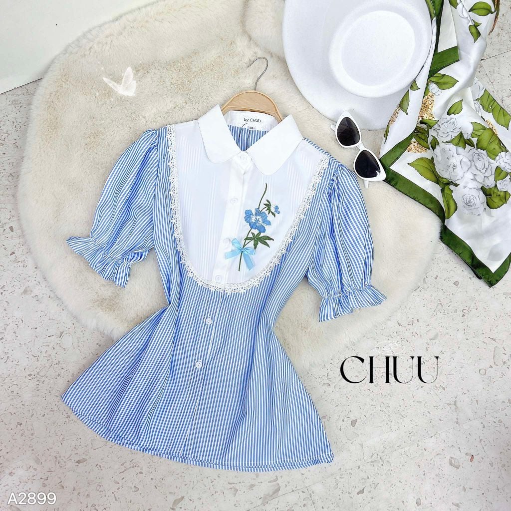 Áo Sơ Mi Sọc Cành Trúc A2899