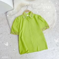 Áo Sơ Mi Thêu Hoa Lá Màu A2845