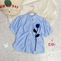 Áo Sơ Mi Nhún Hoa Hồng A2902