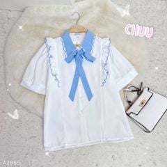 Áo Sơ Mi Cổ Màu Cột Nơ TN (PK) A2865