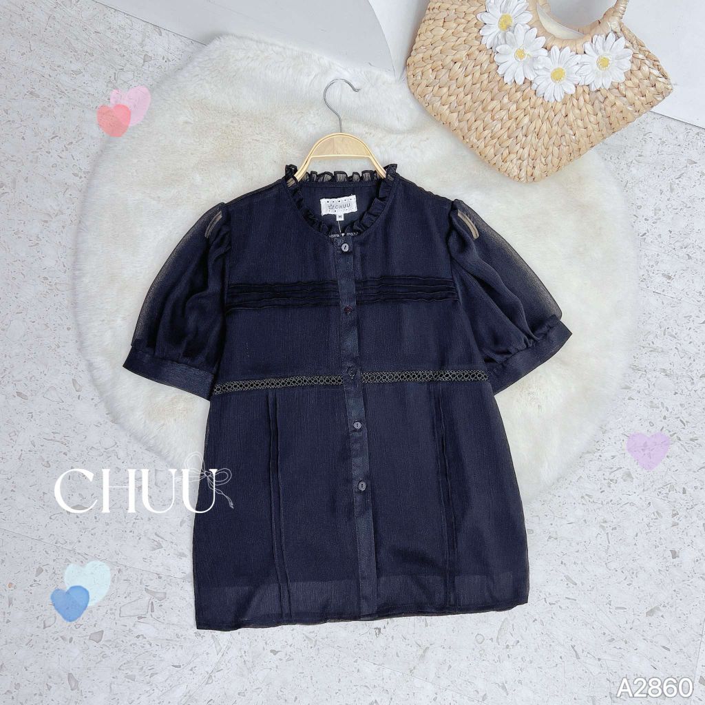 Áo Sơ Mi Ren Eo Ngang AT9002.2860