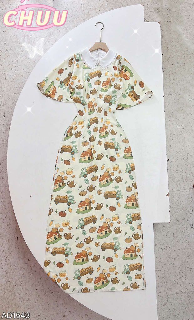 Áo Dài Chén Đĩa Ấm AD9002.1543 (áo lẻ)