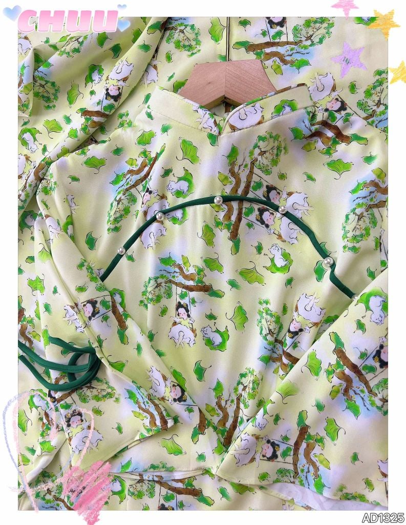 Áo Dài Moon Tay Nơ AD1325 (áo lẻ)