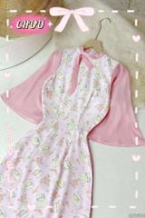 Áo Dài Cành Vàng Lá Ngọc AD9002.1604 (áo lẻ)