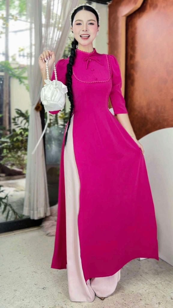 Áo Dài Tằm Gãy Moon+PK AD9001.1682 (áo lẻ)