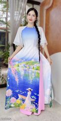 Áo Dài Cô Gái Pháp A19 AD9002.2795 (áo lẻ)