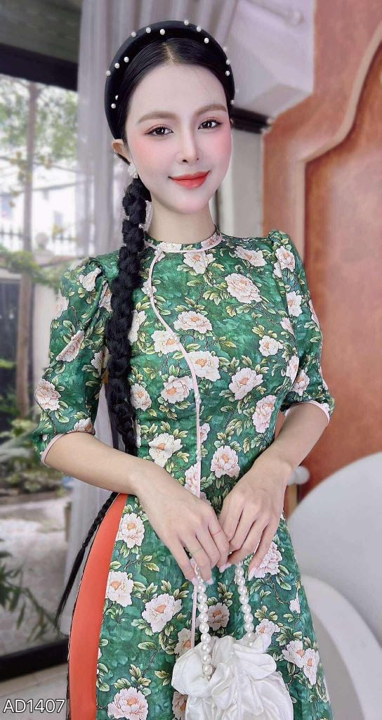 Áo Dài Tiểu Nhi Cổ Li AD1407 (áo lẻ)