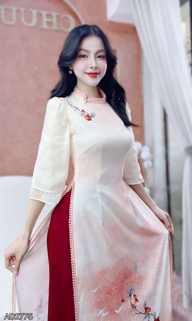 Áo Dài Viền Bí Ánh Hào AD2775 (áo lẻ)