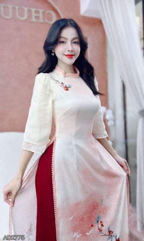 Áo Dài Viền Bí Ánh Hào AD2775 (Áo lẻ)