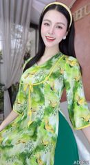 Áo Dài Cổ V Đô Vuông AD9002.1631 (áo lẻ)