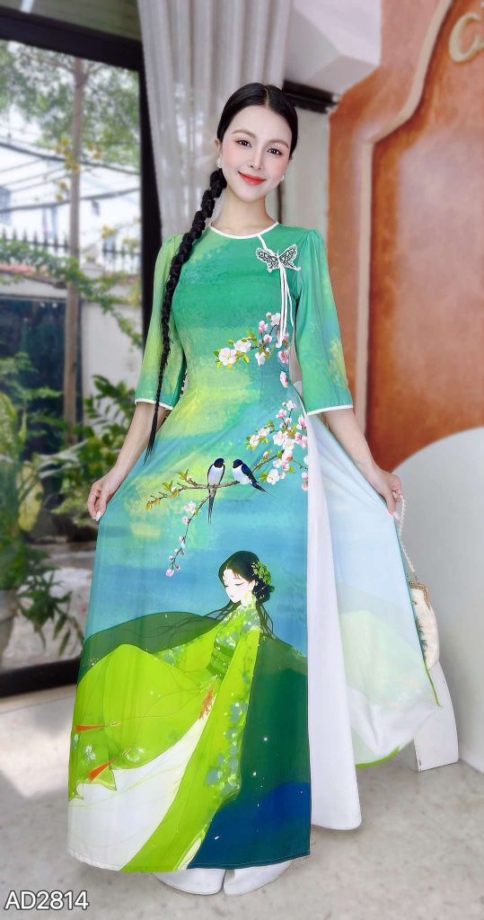 Áo Dài Cô Nương Bướm Kèm Phụ Kiện AD2814 (áo lẻ)