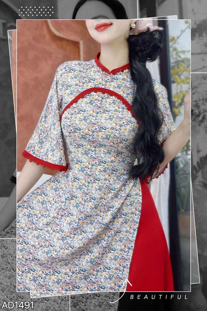 Áo Dài Ren Qúi Nhân AD1491 (áo lẻ)