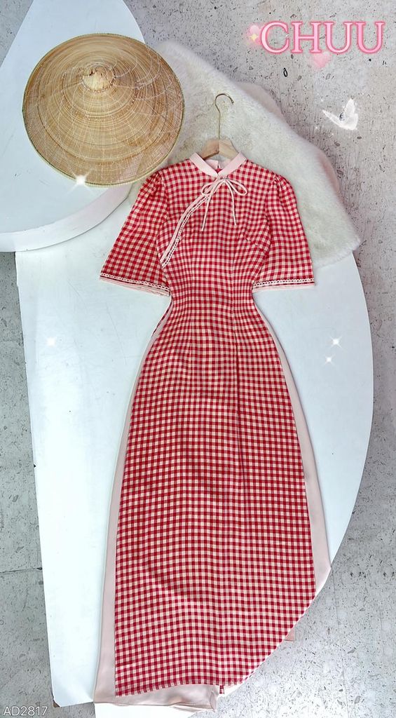 Áo Dài Cha Cha Cha+PK AD9002.2817 (áo lẻ)