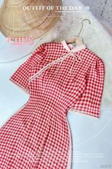 Áo Dài Cha Cha Cha+PK AD9002.2817 (áo lẻ)