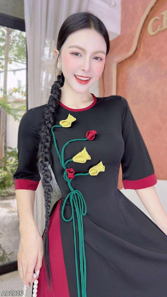 Áo Dài Hoa Snake AD2826 (áo lẻ)