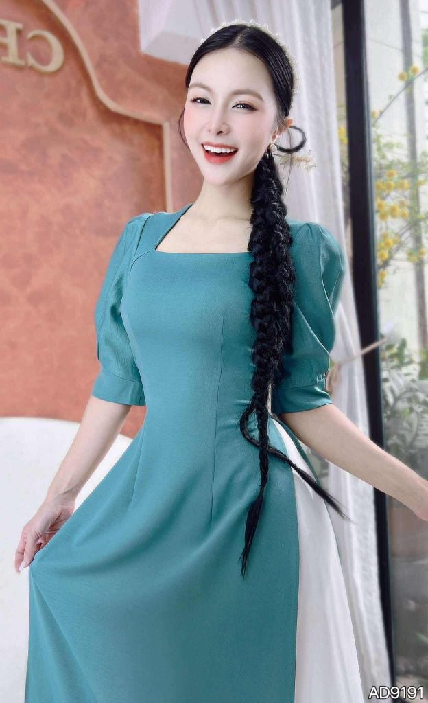Áo Dài Cổ Nữ Hoàng AD9001.9191 (áo lẻ)