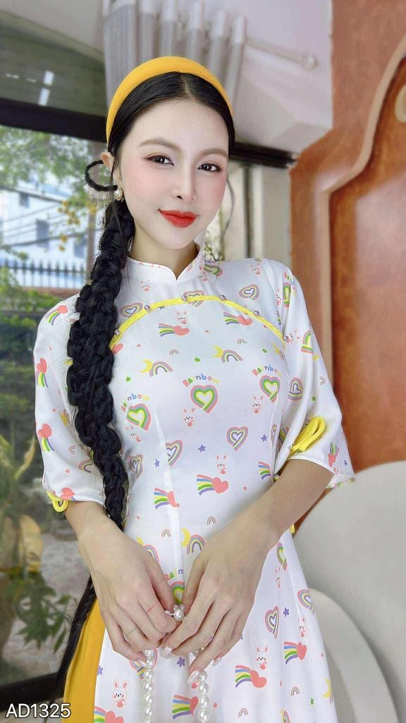 Áo Dài Moon Tay Nơ AD1325 (áo lẻ)