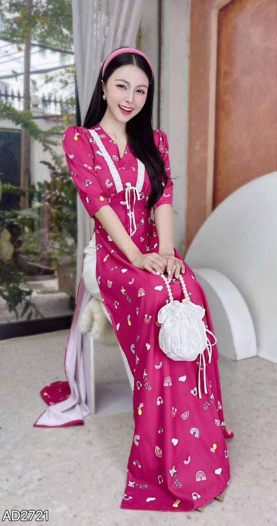 Áo Dài Dây Nhung Mini AD9002.2721 (áo lẻ)