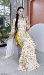 Áo Dài Hạt Gỗ AD2829 (áo lẻ)