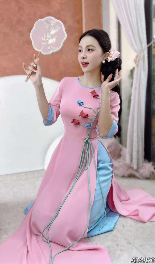 Áo Dài Hoa Snake AD2826 (áo lẻ)