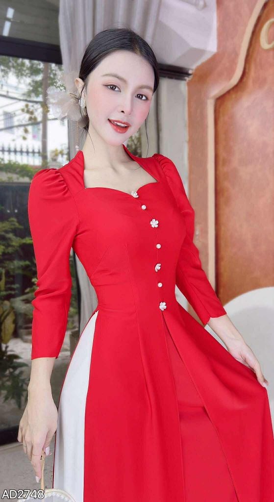 Áo Dài 3 Tà Tằm Kim Cương AD9003.2748 (áo lẻ)
