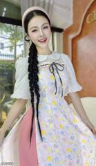 Áo Dài Cổ Sen Tay Tuyết AD9002.1658 (áo lẻ)