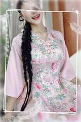 Áo Dài Nơ Xếp Ngọc AD2813 (áo lẻ)