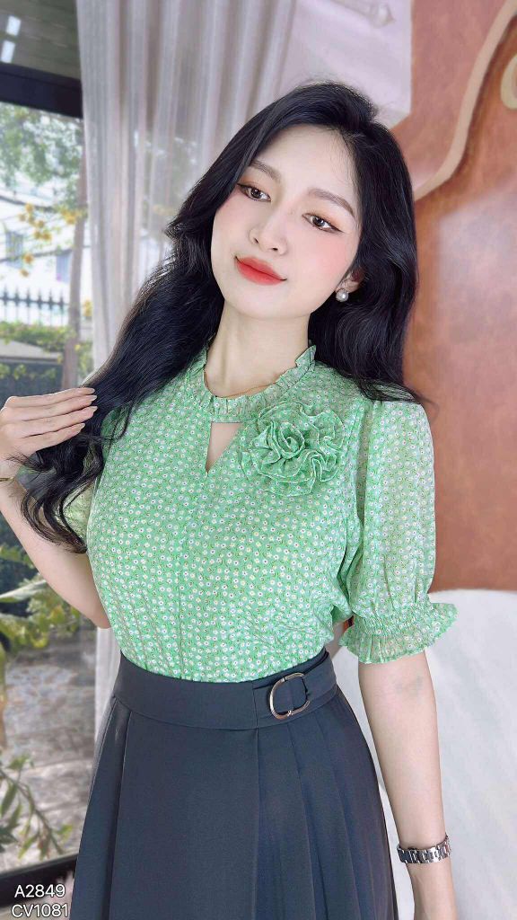 Áo Hoa Giấy Mặt Trăng AT9002.2849