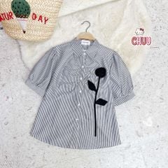 Áo Sơ Mi Nhún Hoa Hồng A2902