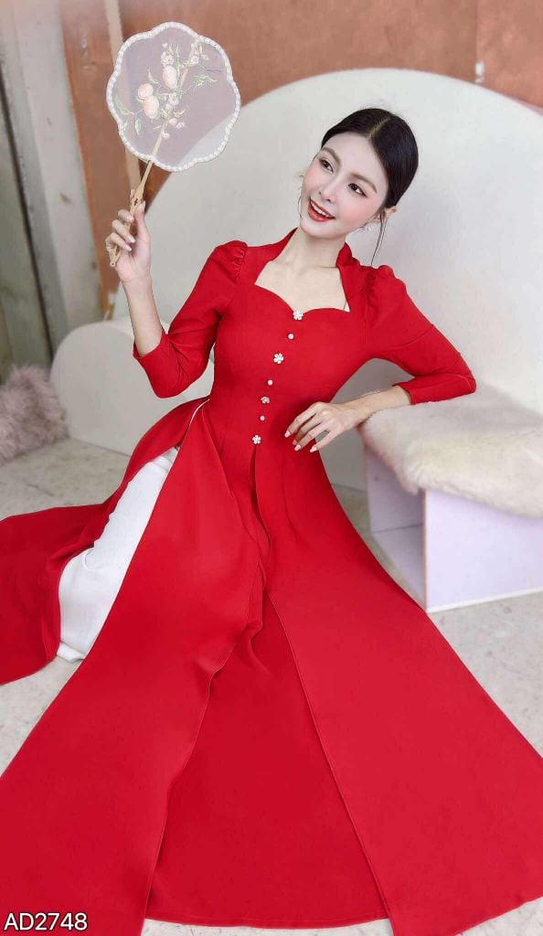 Áo Dài 3 Tà Tằm Kim Cương AD9003.2748 (áo lẻ)