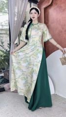 Áo Dài Ren 5 Cánh Vân Gấm AD1418 (áo lẻ)